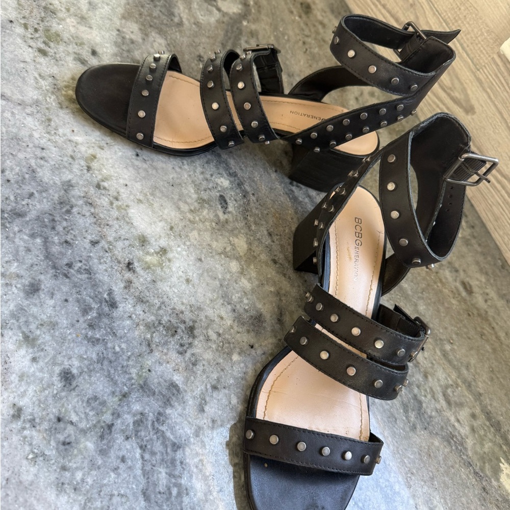 BCBGeneration Black Studded Multi-Strap Sandal - image 5